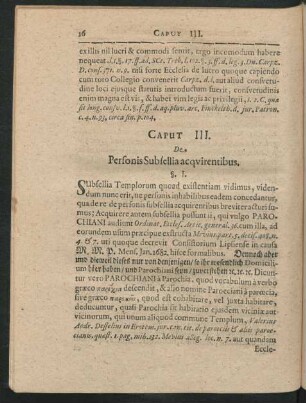 Caput III. De Personis Subsellia acquirentibus.
