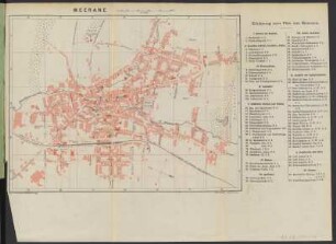 Plan von Meerane, 1:7 000, Lithographie, 1897 : Meerane. - 1:7 000. - Würzburg u. Wien : Woerl , 1897. - 1 Kt : mehrfarb. Lithogr. ; 30,2 x 22,9 cm. - Mit Gebäudeverzeichnis