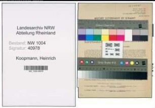 Entnazifizierung Heinrich Koopmann , geb. 18.10.1873 (Kaufmann)