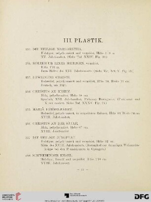 III. Plastik (Nr. 251-297)