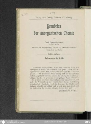 Grundriß der organischen Chemie