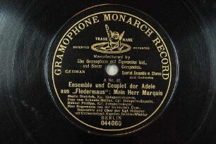 Ensemble und Couplet der Adele aus "Fledermaus" : Mein Herr Marquis / [Johann Strauß]