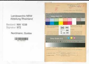 Entnazifizierung Gustav Nordmann , geb. 25.12.1891 (Versicherungsangestellter)