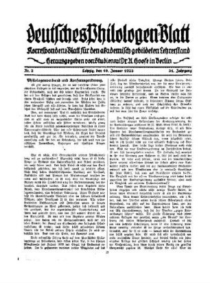 Philologenverband und Konferenzordnung