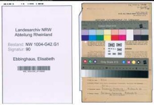 Entnazifizierung Elisabeth Ebbinghaus , geb. 17.09.1910 (Angestellte)