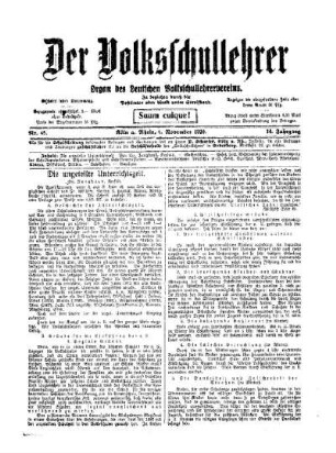 Die ungeteilte Unterrichtszeit