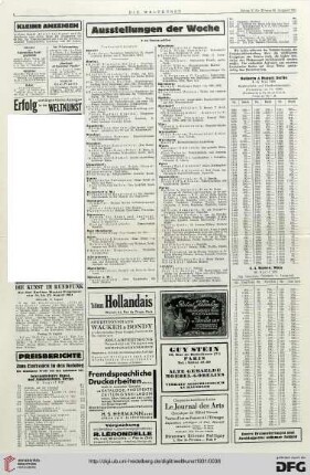Nr. 33 (16. Aug. 1931), S. 4: Preisberichte