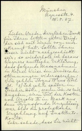 G. Karo an W. Wrede