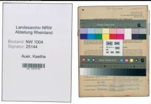Entnazifizierung Kaethe Auer , geb. 16.03.1921 (Schneiderin)