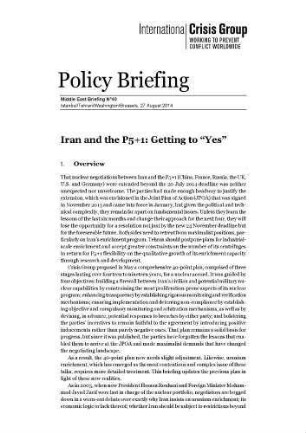 Iran and the P5+1 : getting to "yes"
