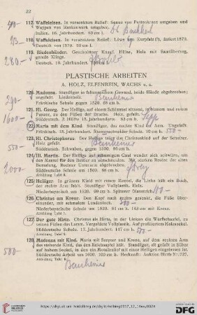 Plastische Arbeiten (Nr. 120-172)