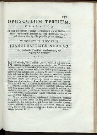 Opusculorum Tertium.