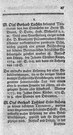 Der entdekte wahre Ursprung der alten Bibel-Uebersetungen.