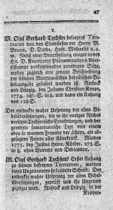 Der entdekte wahre Ursprung der alten Bibel-Uebersetungen.
