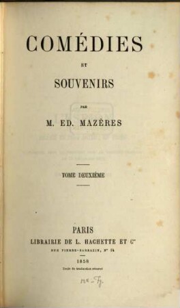 Comédies et souvenirs, 2