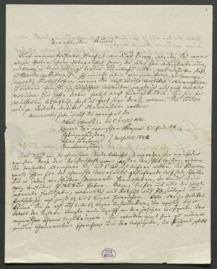 Justus von Liebig (1803-1873), Nachlass: Briefe von Rudolf Wagner an Justus von Liebig - BSB Liebigiana II.B. Wagner, Rudolf