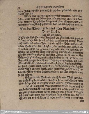 Der 77. Artickel. Von den Erbstollen.