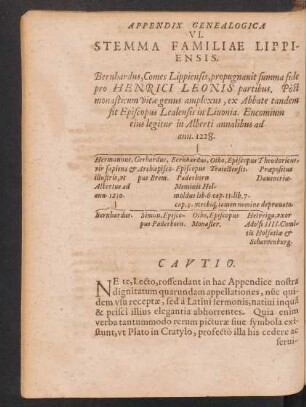 VI. Stemma Familiae Lippiensis.