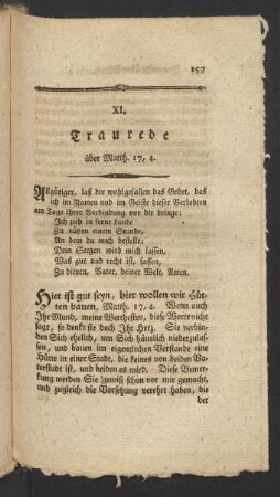 XI. Traurede über Matth. 17,4