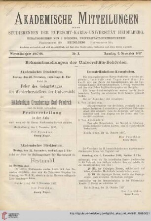 Nr. 3 (6. November 1897)