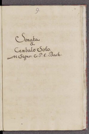 Sonata a Cembalo Solo A-Dur (Wq 65/10, H 19)