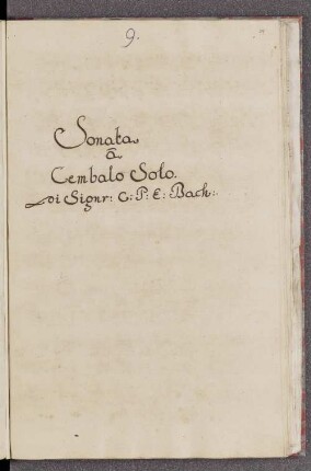 Sonata a Cembalo Solo A-Dur (Wq 65/10, H 19)