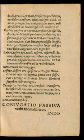 Coniugatio Passiva verbi anomali Feror.