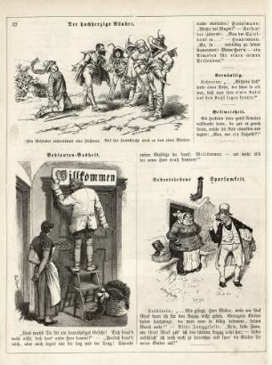 "Der hochherzige Räuber" "Bedienten-Bosheit" "Uebertriebene Sparsamkeit"