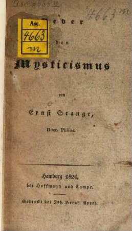 Über den Mysticismus