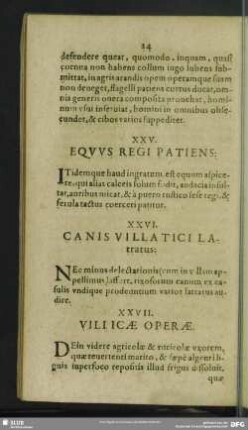 XXVII. Villicae Operae