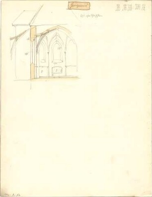 Weysser, C. Fritz; Bayern; Miesbach; Bauaufnahmen (Zeichenheft) - Kirche in Georgenried (Schnitt)