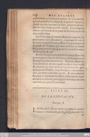 Titre IX. De La Liberalite.