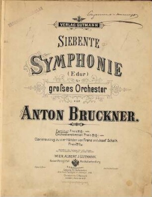 Siebente Symphonie (E dur) für grosses Orchester