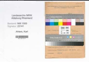 Entnazifizierung Karl Ahlers, geb. 18.03.1913 (Mechaniker)