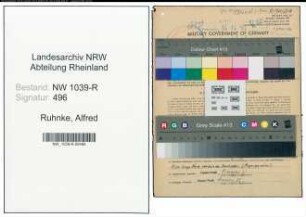 Entnazifizierung Alfred Ruhnke , geb. 29.03.1898 (Bahnsekretaer)