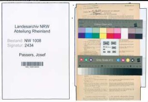 Entnazifizierung Josef Passers , geb. 24.04.1913 (Schneider)