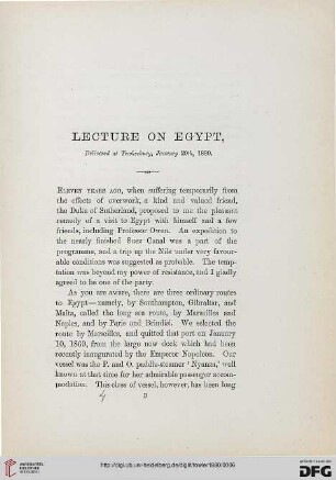 Lecture on Egypt