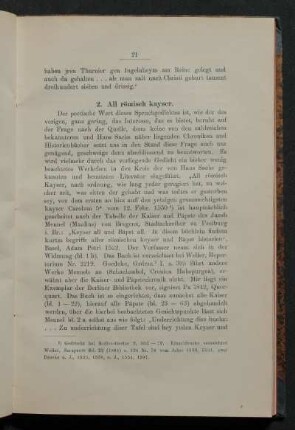 2. All römisch kayser.
