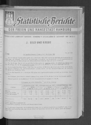 Die Hypothekenbewegung in Hamburg im 1. Vierteljahr 1958 : Lfd. Nr. 13