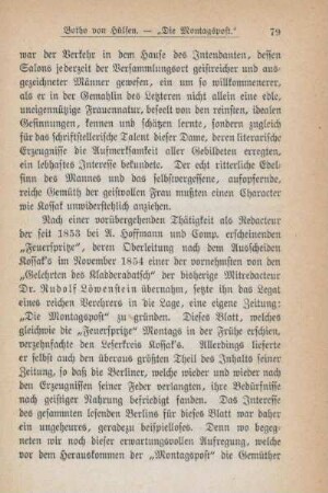 Botho von Hülsen - "Die Montagspost"