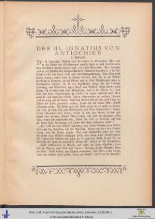 Der hl. Ignatius von Antiochien.