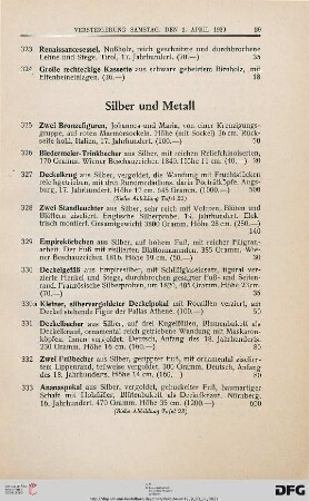 Silber und Metall (Nr. 325-358)