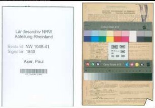 Entnazifizierung Paul Axer , geb. 27.06.1915 (Schlosser)