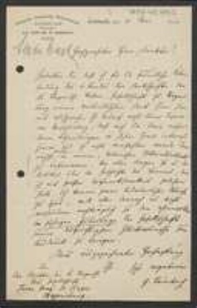 Brief von Gotthelf Leimbach an Jakob Singer