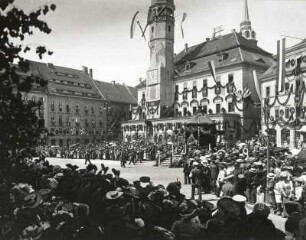 Huldigung für Friedrich August III., König von Sachsen, auf dem Hauptmarkt