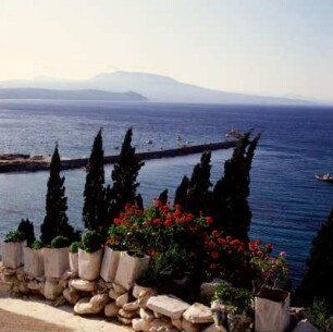 Koroni. Blick vom Kastron auf den Messenischen Golf