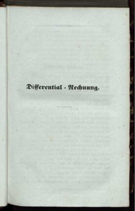 Differenzial-Rechnung.