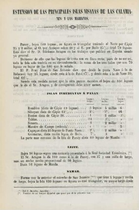 Estension de la principales Islas Visayas de las Calamianes y las Marianas