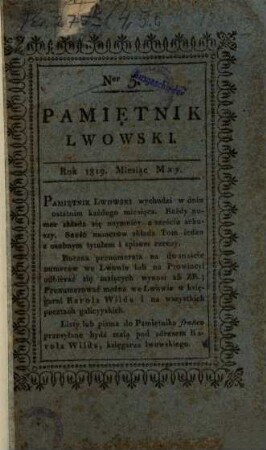 Pamie̜tnik lwowski. 4,5, 4. 1819, Nr. 5 - 6