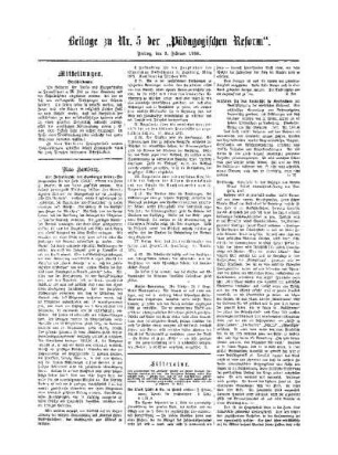 Mitteilungen : Beilage zu No. 5 der Pädagogischen Reform